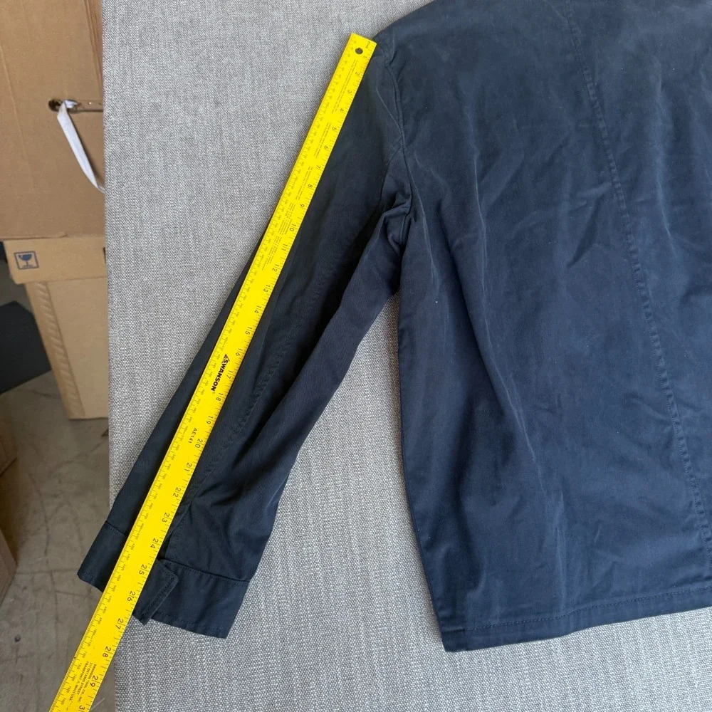 Mens Bomber Jacket Large Blue Long Sleeve Everyday Casual Full Zip Outerwear